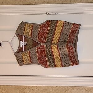 Vintage Robert Scott Wool Blend Button Front Sweater Vest Cottagecore